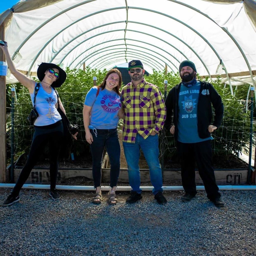 Megan, Maddie, Donald and Anthony at an Elyon farm tour